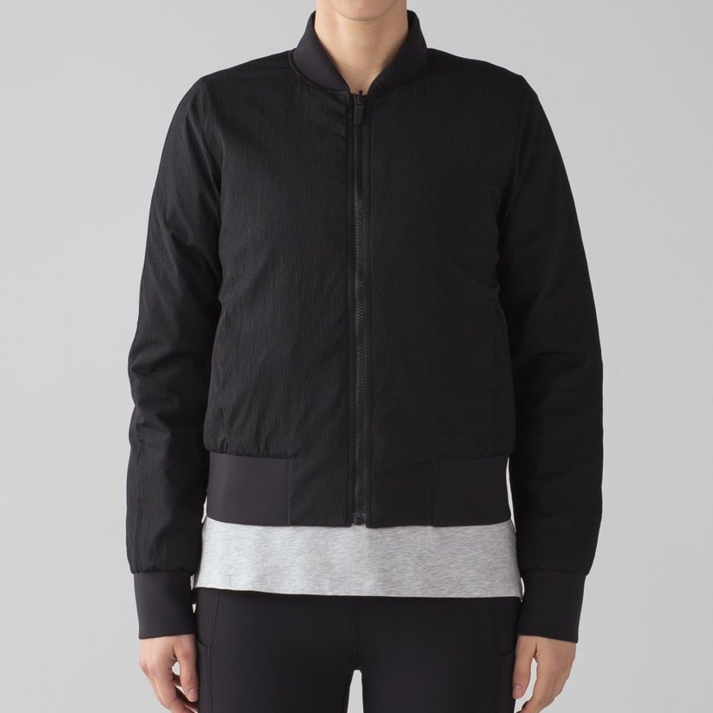Lululemon Black Reversible Bomber Jacket